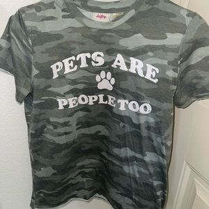 Kids XL Daytrip “Pets Are People Too” Camo Tee